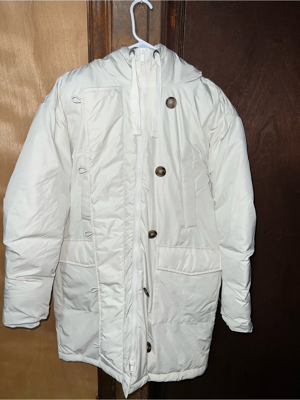 Women's Hooded Puffer Coat in White